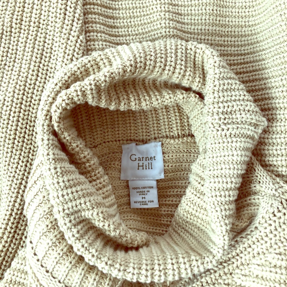 GARNET HILL Horizontal Knit Turtleneck Sweater